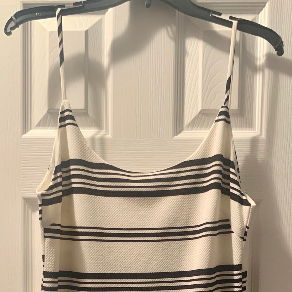 Short spaghetti strap black /ivory dress “New”